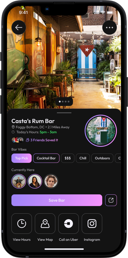 Bar Profile Page
